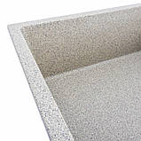 Гранітна мийка для кухні Platinum 8650 DIAMOND матова (сіра), фото 5