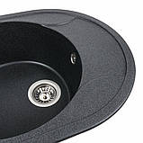 Гранітна мийка для кухні Platinum 5847 ONYX матовий Карбон, фото 2