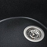 Гранітна мийка для кухні Platinum 5847 ONYX матовий Карбон, фото 3