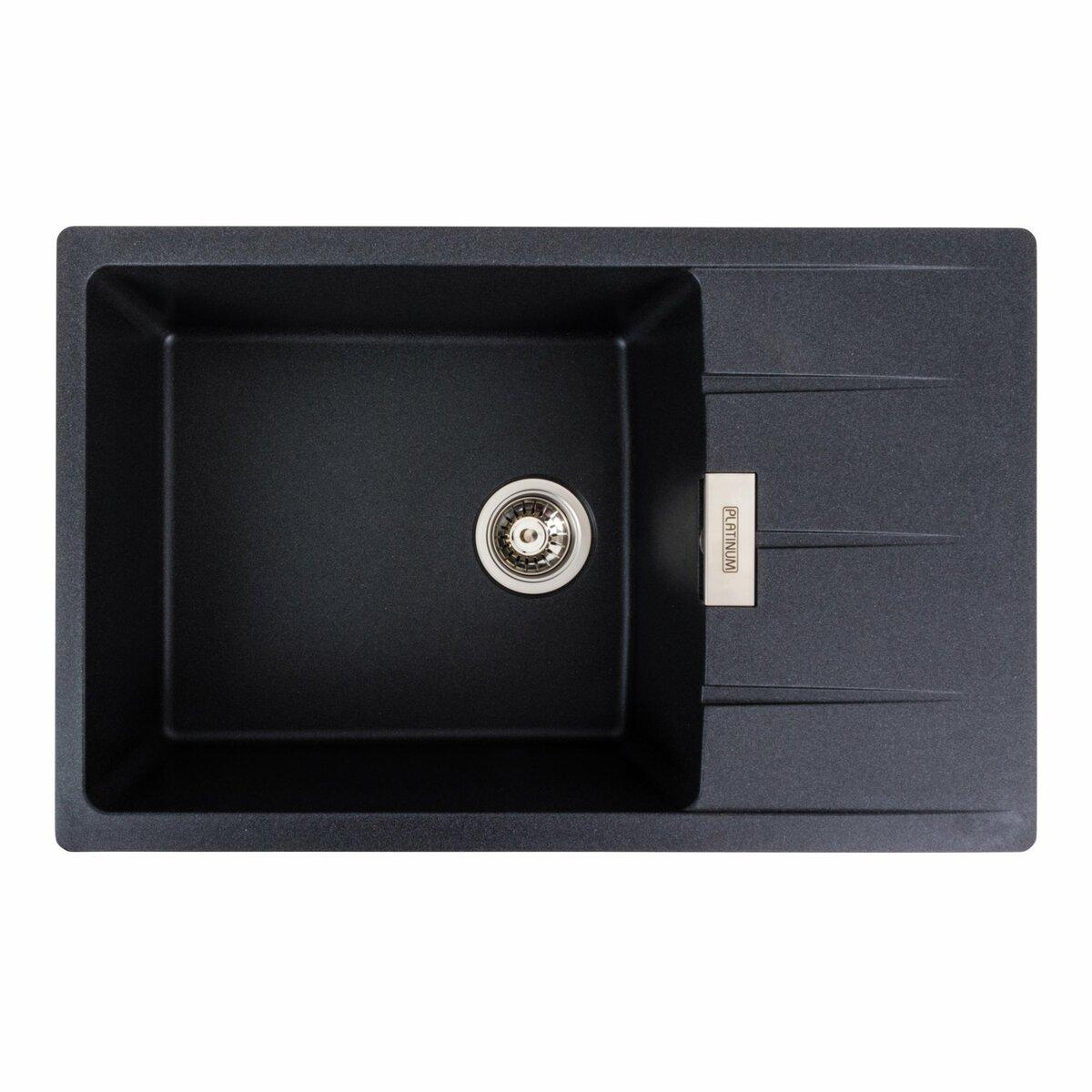 Гранітна мийка для кухні Platinum 7850 ROMA матовий Карбон, фото 1