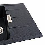 Гранітна мийка для кухні Platinum 7850 ROMA матовий Карбон, фото 4