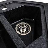 Гранітна мийка для кухні Platinum 9950 PANDORA матовий Карбон, фото 6