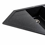 Гранітна мийка для кухні Platinum 9950 PANDORA матовий Карбон, фото 8