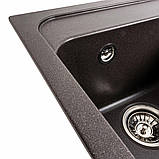 Гранітна мийка для кухні Platinum 4050 KORRADO матовий Гренадін, фото 4