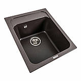 Гранітна мийка для кухні Platinum 4050 KORRADO матовий Гренадін, фото 6