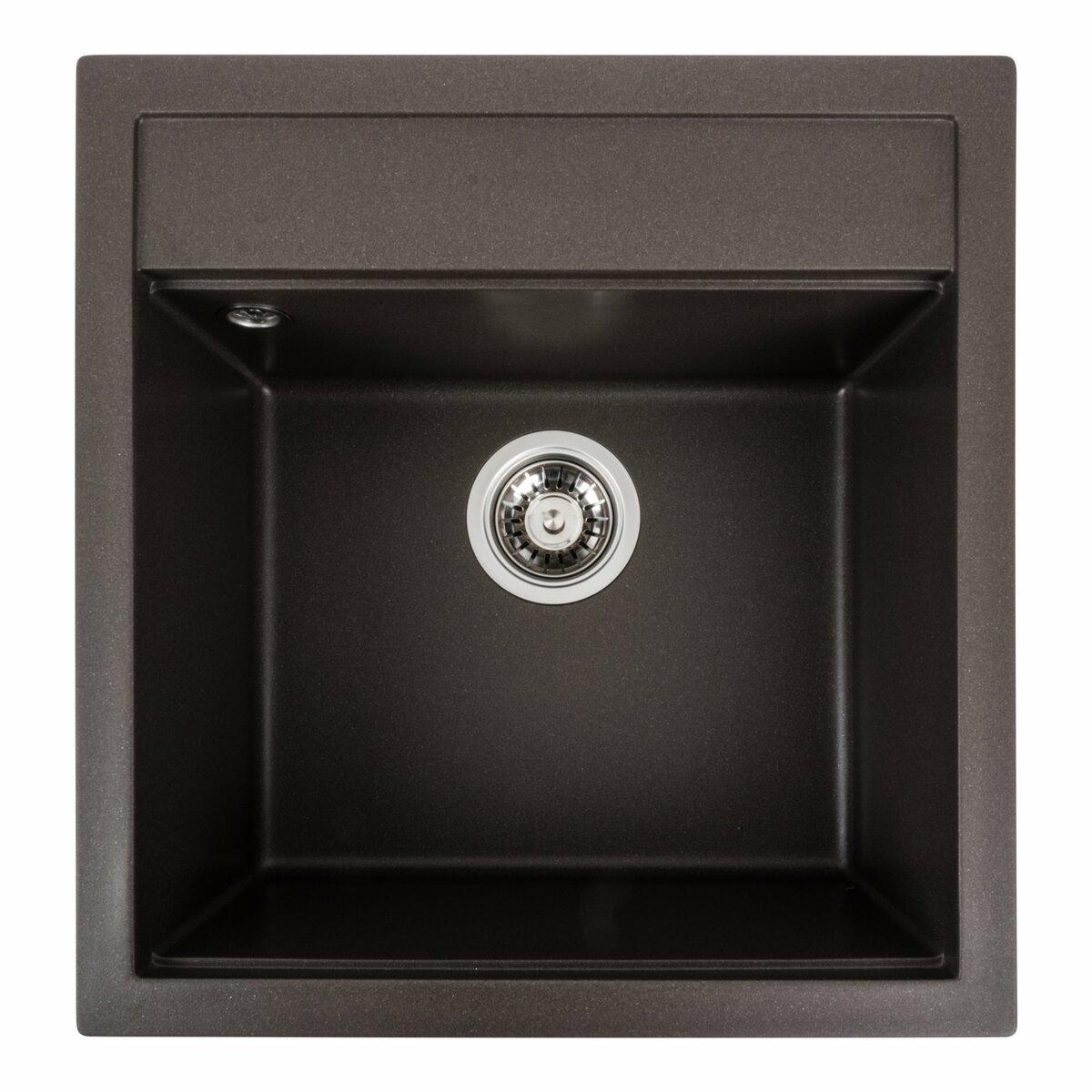 Гранітна мийка для кухні Platinum 5149 FIESTA матова Темна скеля, фото 1