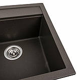 Гранітна мийка для кухні Platinum 5149 FIESTA матова Темна скеля, фото 3