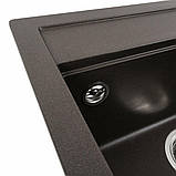 Гранітна мийка для кухні Platinum 5149 FIESTA матова Темна скеля, фото 4