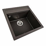 Гранітна мийка для кухні Platinum 5149 FIESTA матова Темна скеля, фото 7