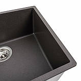 Гранітна мийка для кухні Platinum 5444 OASIS матовий Гренадін, фото 3