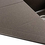 Гранітна мийка для кухні Platinum 9950 PANDORA матова Темна скеля, фото 3