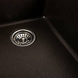 Гранітна мийка для кухні Platinum 9950 PANDORA матова Темна скеля, фото 5