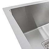 Кухонна мийка нержавійка Platinum Handmade HDB 80*45 на дві чаші (квадратний сифон), фото 5