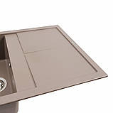 Гранітна мийка для кухні Platinum 7950 Selena матова Дюна, фото 6