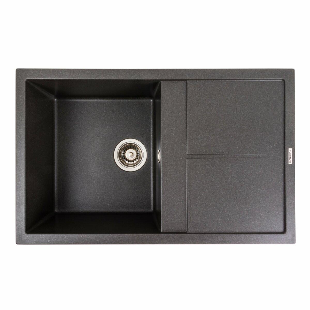 Гранітна мийка для кухні Platinum 7950 Selena матовий Моріон, фото 1