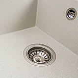 Гранітна мийка для кухні Platinum 7950 AZURIT матова Біла в крапку, фото 6