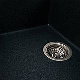 Гранітна мийка для кухні Platinum 6550 LOTOS матовий Антрацит, фото 3