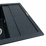 Гранітна мийка для кухні Platinum 6550 LOTOS матовий Антрацит, фото 6