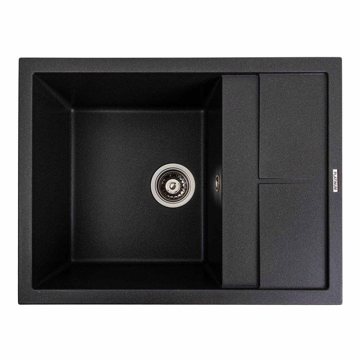 Гранітна мийка для кухні Platinum 6550 LOTOS матовий Моріон, фото 1