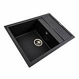 Гранітна мийка для кухні Platinum 6550 LOTOS матовий Моріон, фото 2