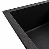 Гранітна мийка для кухні Platinum 6550 LOTOS матовий Моріон, фото 4