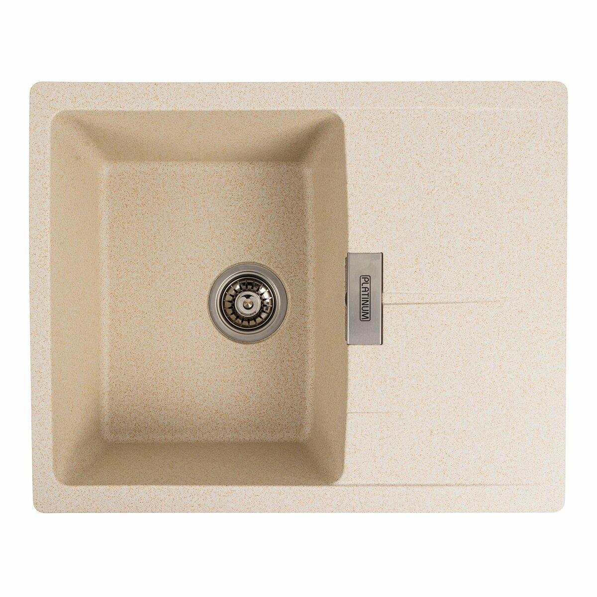Гранітна мийка для кухні Platinum 6250 ZIRKONE матовий пісок, фото 1