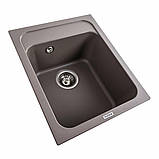 Гранітна мийка для кухні Platinum 4050 KORRADO матова Дюна, фото 5