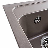 Гранітна мийка для кухні Platinum 4050 KORRADO матова Дюна, фото 6