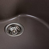 Гранітна мийка для кухні Platinum 480 TURAS матова Дюна, фото 2