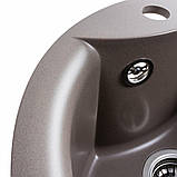 Гранітна мийка для кухні Platinum 480 TURAS матова Дюна, фото 4