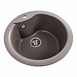 Гранітна мийка для кухні Platinum 480 TURAS матова Дюна, фото 6