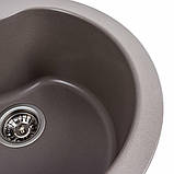 Гранітна мийка для кухні Platinum 480 TURAS матова Дюна, фото 7
