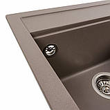Гранітна мийка для кухні Platinum 5149 FIESTA матова Дюна, фото 6