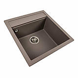 Гранітна мийка для кухні Platinum 5149 FIESTA матова Дюна, фото 7