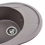 Гранітна мийка для кухні Platinum 5847 ONYX матова Дюна, фото 6