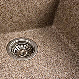 Гранітна мийка для кухні Platinum 4040 RUBA матова карамель, фото 2