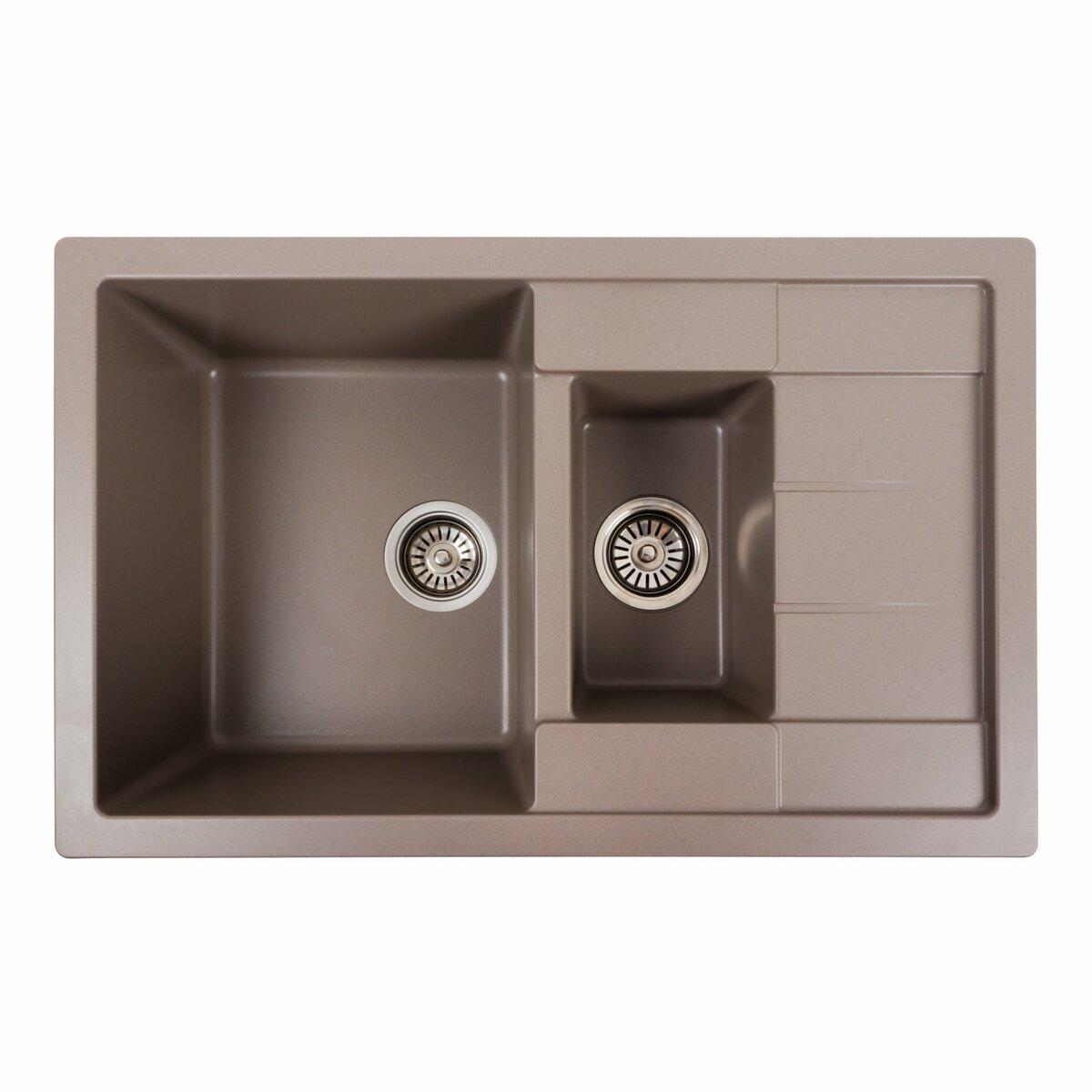 Гранітна мийка для кухні Platinum 7850W TOSKANA матова Дюна, фото 1