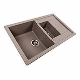 Гранітна мийка для кухні Platinum 7850W TOSKANA матова Дюна, фото 3