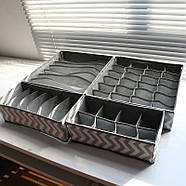 Набір органайзерів для спідньої білизни 4 штуки - grey-white, фото 5