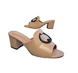 Бежеві шльопанці на підборах на підборах 36 40 розмір, фото 9