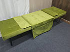 Ліжко-розкладачка салатова - пуф трансформер 2 в 1 тканина велюр, фото 4
