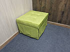 Ліжко-розкладачка салатова - пуф трансформер 2 в 1 тканина велюр, фото 2