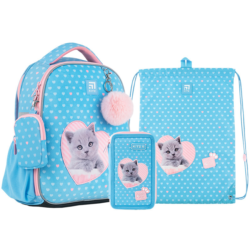 Шкільний набір Kite Studio Pets (рюкзак, пенал, сумка) 115-130 см, SET_SP24-555S-1