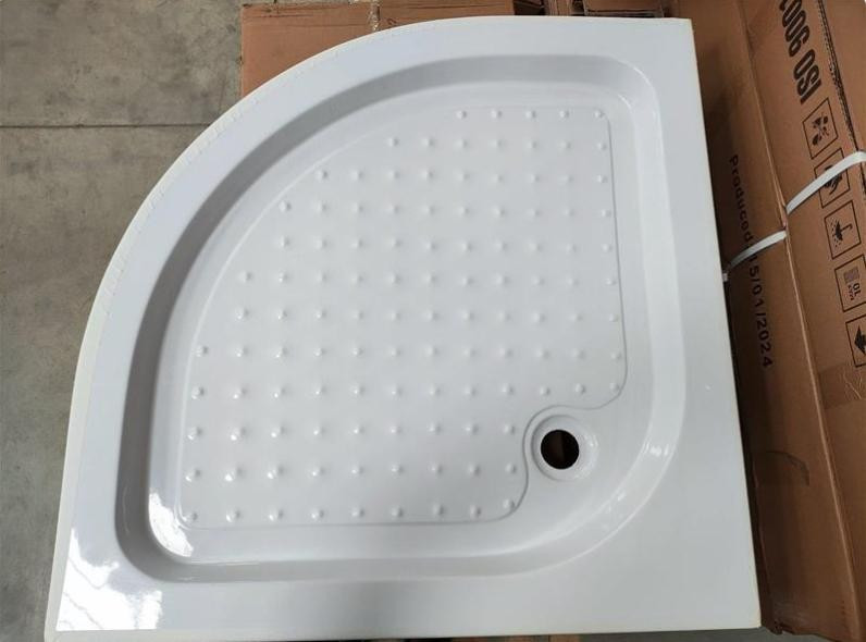 Душовий піддон 80*80*14 см напівкруглий з панеллю і ніжками Lidz KAPIELKA (Польща)