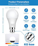 Еквівалентна штикова лампочка EvaStary потужністю 100 Вт, 4 шт. 13 Вт B22 Світлодіодні лампи BC GLS Frosted Light, 6000K Daylight, фото 7