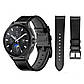 Ремінець шкіряний для годинника 22 мм чорний (для Xiaomi Mi Watch 2 Pro / S3 / S2 / S1, фото 4