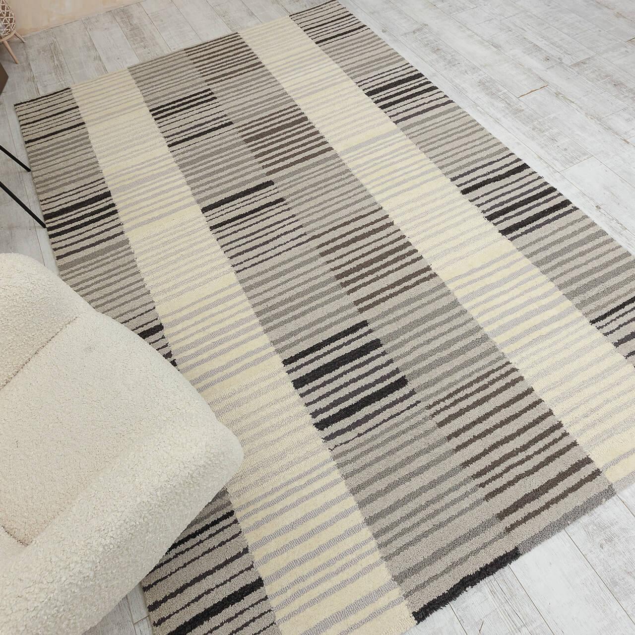 Килимок сучасний PANACHE Block Stripe Rug 1 1,5Х2,3 Кремовий прямокутник 1.2 Х 1.7 м