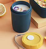 Набір для ланчу - термосумка, ланч-бокс 1.1л, супниця 0.3л Plastic, жовний, фото 2