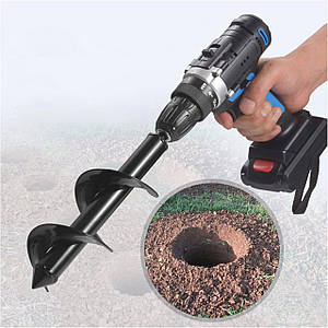 Садовий бур для дриля 300 мм на 80 мм - Земляний бур для дриля