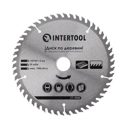Диск пиляльний для дерева з твердосплавними напайками INTERTOOL CT-3042
